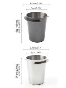 1pc 304 Stainless Steel Coffee Powder Dosing Cup, Espresso Coffee Powder Filter Cup, Anti-Spill Dual Handle Design Coffee Powder Receiver, Suitable For 51/53/58mm Portafilter, Home And Cafe Use - Multicolor - View 2