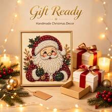 Christmas Pearl Beaded Diamond Painting Kit With Frame, Holiday Wall Decor For Adults, Elegant Home Wall Display, Thoughtful Holiday Gift For Family And Friends, Ideal Christmas Gift For Living Room, Bedroom And Indoor Decoration - A - View 3