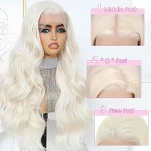 Blonde Lace Front Wig, Synthetic 13x4 Lace Front Wig Body Wave, Blonde Lace Frontal Wig For Women Glueless Daily Use 26 Inch - Multicolor - View 3