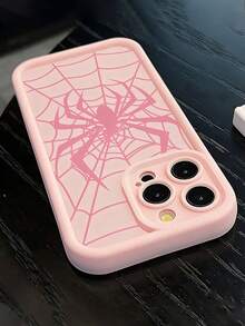 Phone Case - Fashionable Cute Pink Spider Web Pattern Phone Case, Anti-Slip Anti-Drop Compatible With IPhone18/18Pro/18ProMax/17/17Pro/17ProMax/16/16Pro/16ProMax/15/15Pro/15ProMax/14/13/12/11 - Pink - View 6