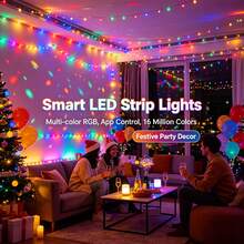Smart LED Light Strip With Remote Control, RGB LED Light Bar, USB Powered, Timer Function, Adjustable Brightness And Music Sync Color Modes, Multiple Lighting Effects, Suitable For TV Backlight, Room, Living Room, Holiday Party, Halloween Decoration - TY-c-44K-b-m-b - View 12