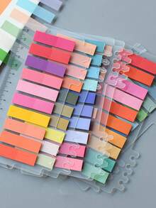 (4pcs/800 Sheets)./(6pcs/1200 Sheets)./(12pcs/2400 Sheets)Transparent Pet Pattern Sticky Notes, Index Tabs, Colorful Memo Pads, Label Stickers, 10 Designs Per Pack/Suitable For Back To School - one-size - View 9