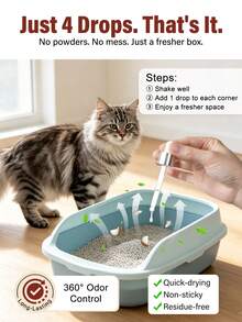GJYC PET Liquid Cat Litter Deodorizer – Tropical Coconut Scent, Works With Clumping, Crystal & Clay Litter, Eliminates Odors At The Source, 1.01 Fl Oz - 30ml - View 8