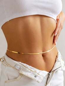1pc Fashionable Round Bead Single Layer Women's Waist Chain, Metal Chain Body Chain Belly Chain Waist Accessory, Summer Beach Vacation Body Accessory (Material Is Iron, Please Do Not Touch Water To Avoid Rust) - Multicolor - View 11