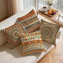 4 buah/1 buah Sarung Bantal Motif Mandala dan Bunga Bohemian, Sarung Bantal Cetak Satu Sisi, Cocok untuk Ruang Tamu, Kamar Tidur, Dekorasi Rumah, Sarung Bantal Sepanjang Musim - MultiWarna - View 8