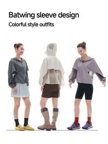 Beneunder Women's Lightweight Quick-Dry Breathable Sun-Protection Top (Batwing Sleeve) TS005 - Dusty Purple - View 5