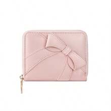 Sweet Style Bow Zipper Mini Wallet, Women's Cute PU Leather Multi-Slot Card Holder Coin Purse - Multicolor - View 13