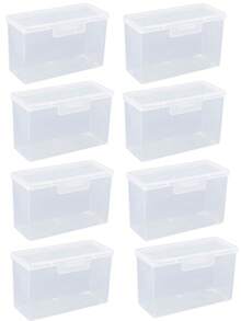 10pcs/8pcs/5pcs/4pcs/3pcs/1pc Poker Card Storage Portable Storage Box, Card Storage Container, Jewelry Small Item Storage Small Box, Game Card ID Card Practice Card Business Card Organizer Box - Clear - View 6