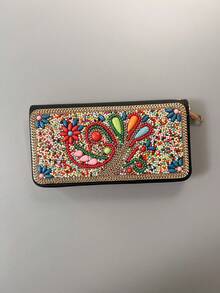 Best-Selling Bohemian Style Card Holder With Money Tree, Eye, Peacock, Leaf Patterns, Large Capacity Multi-Function Card Storage Bag, Creative Gift Choice For Best Friends And Yourself - Multicolor - View 4
