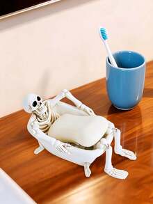 1pc Creative Halloween Skeleton Bathtub Planter,Outdoor Succulent Plant Pot, Gothic Garden Plant Pot,Funny Skull Head Patio Planter, Small Cactus Pot,Halloween Yard Decor,Garden Lover Gift,Home Decor Accents,Outdoor Decorative Ornaments - Multicolor - View 8
