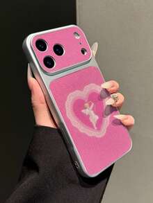 1 buah Casing Ponsel Kulit Tekstur Leci dengan Motif Hati Kotak-kotak Merah Mawar dan Malaikat Cupid, Tepi Perak, Perlindungan Penuh 2mm, Tahan Guncangan, Lubang Presisi Kreatif, Jendela Tampilan Besar Timbul, Lensa Lubang Presisi 18PM yang Dapat Diganti dengan Cepat, Cangkang Lembut, Cocok untuk Penggunaan Sehari-hari, Cocok untuk iPhone 18Pro/18Promax/17/17Pro/17PROMAX/16/16Pro/16PLUS/16PROMAX/15/11/12/13/14/15Pro/14Pro/13Pro/15PROMAX/14PROMAX/13PROMAX - MultiWarna - View 4