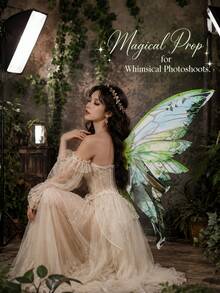 Sparkling Forest Fairy Wings With Elastic Straps, Lightweight Watercolor Butterfly Wings For Women Cosplay, Halloween & Festivals - View 4