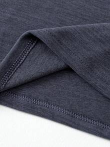 2pcs/Set Pakaian Dalam Termal Pria, Kaos Lengan Panjang + Celana, Lapisan Dasar Kasual Hangat Musim Gugur/Dingin Atasan dan Bawahan - Navy Blue - View 3