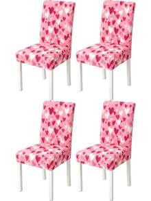 1/4/6pcs Elastic Full Coverage Milk Silk Printed Chair Covers, All-Season Universal High Back Dining Chair Covers - Multicolor - View 10
