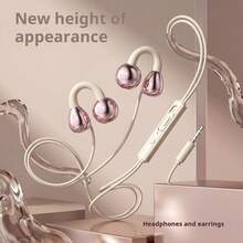 Upgraded Clip-On Earphones, New Wired Clip-On Earphones, Electroplated Glossy Finish, More Fashionable Street Style, Secure Fit For Running, Workout And Jump Rope, 3.5mm And Type-C Compatible, Android And IOS Universal, Plug And Play - View 8