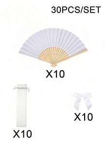 3/9/12pcs Personalized Wedding Favors, Customized Name Folding Fans, Bridal Hand Fans, Anniversary Guest Gifts, Keepsakes - Multicolor - View 11