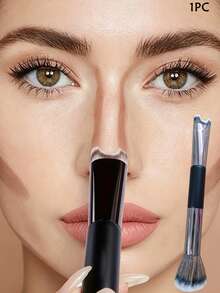1PC U-Shaped Nose Contour Makeup Brush - Dual-Head Design, Combines Eyeshadow And Nose Shadow Functions, Ergonomic U-Shaped Handle, Soft Bristles, Precisely Defines Nose Contour - Multicolor - View 10