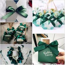 1 Roll Polyester Satin Ribbon For Gift Boxes, Candy Boxes And Flower Decoration, Handmade Rose DIY Material, Holiday Gift Wrapping Ribbon (Machine Dyed With Slight Color Difference) - Dark Green - View 6