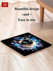 1pc Body Weight Scale/Cat Scale/Sky & Moon Pattern/Backlit LED Display/High Precision/Max Capacity 400lbs/180kg/Tempered Glass Surface/Temperature Detection - A - View 8