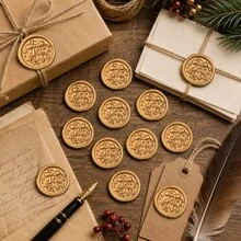 20 PCS/PACK 3D Wreath Heart Wax Seal Sticker,Wedding Invitation Envelope Seal Stickers,Self- Adhesive White Flower Stickers, Perfect For Invitation, Gift Wrapping, Christmas - Bow - Brown - View 8