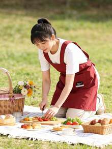 1PC Solid-Colored Cross-Fronted Sleeveless Apron, A Simple And Stylish New Design For Home Kitchens. Waterproof And Oil-Resistant, Perfect For Cooking And Dining Purposes. - Multicolor - View 12