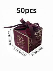 50/20/5個裝奢華金箔禮品盒，婚禮裝飾、新娘、畢業、單身派對、鬱金香精緻包裝禮盒，高端婚禮禮儀優雅禮盒，派對禮盒，萬聖節裝飾，聖誕裝飾 - 紅色 - 查看 10