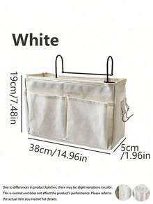 2pcs/1pc Multifunctional Dorm Hanging Storage Bag, Fabric Bedside Phone Organizer, Top Bunk Bedside Storage Tool, Student Sundries And Bed Sheet Hanging Basket, Dorm Storage Tool, Bedside Storage Bag, Storage Supplies - Multicolor - View 9