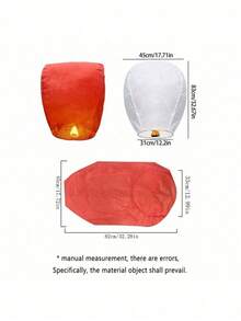 5pcs/Set White Oval Floating Wish Lanterns, Multi-Piece Holiday Decoration Handmade Thick Paper Sky Lanterns, Kongming Lanterns - Random Style - View 7
