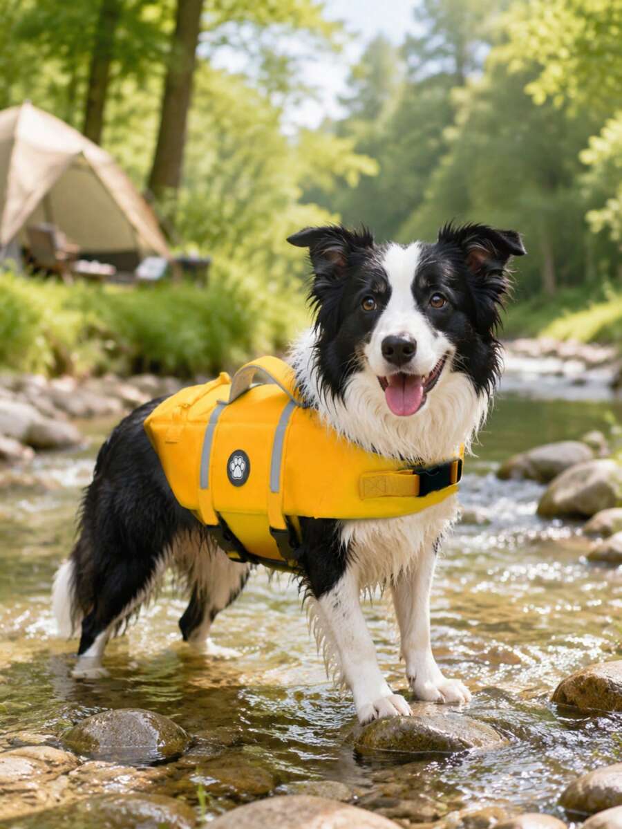 Metglad Dog Life Jacket, High Buoyancy And High Reflectivity Pet Swim Vest, Thickened Rescue Handle And Metal D-Ring For All-Around Protection Of Dog's Water Activities, Adjustable Size Suitable For Small, Medium And Large Dogs