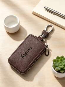 Custom Text Logo Car Key Pouch Unisex Car Key Storage Bag Creative Fashion Minimalist Waist Hanging Keychain - Multicolor 2 - View 2