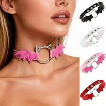 1 Set Halloween Bat Wings Headband Rose Mesh Choker Necklace Costume Accessory Set, Halloween Festival New Costume Props - A - View 6