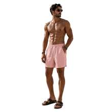 Set Of 3 Premium Linen Shorts For Men - Luxury Beachwear - Army Green - View 2