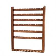 Multifunctional Wooden Wall-Mounted Rack, Jewelry Earring Necklace Storage Display Organizer, Entryway Key Holder Solid Wood Hanging Shelf, No Drilling Required, Farmhouse Rustic Wall Decor For Bedroom Closet Hallway Christmas Gift For Home - Multicolor - View 7