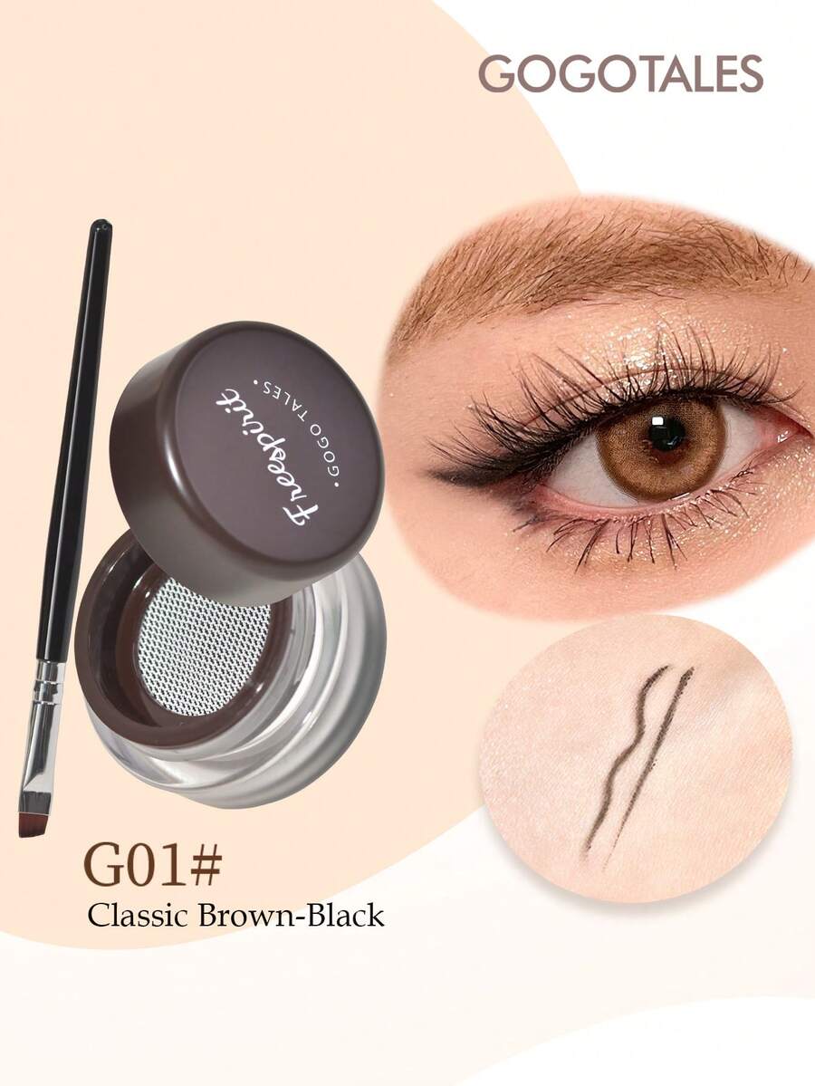 GOGO TALES GOGOTALES Natural Contour Cushion Eyeliner, Smudge-Proof, Long-Lasting, Waterproof And Sweat-Resistant, Smooth Texture, Rich Pigment, Suitable For Beginners To Use Easily - G01# Brown-black - View 1
