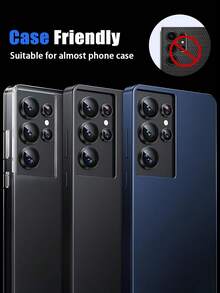 Gorilla Hero 1 Set Camera Lens Protector, Compatible With Samsung Series Models, Anti-Collision, Black CD Texture, Auto-Adsorption, Phone Accessories, Compatible With Galaxy S23/S24/S25/S25 Plus/S25 Ultra/Z Flip/Z Fold/Fold 8 Ultra/Fold 8 And Other Models - Black - View 7