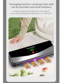 Outdoor & Home Food Vacuum Sealer Machine, Fully Automatic Vacuum Pump, Wet & Dry Use, USB Rechargeable Sealer, Battery Capacity: 2000mAh - Multicolor - View 5