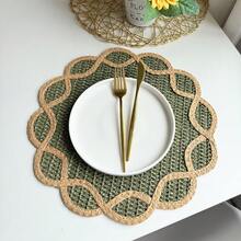 1/2/4/6 Pieces Of Retro Lace Edged Oval Paper Woven Placemats, Anti Slip Breathable Table Mats, Rural Style Home Dining Table Decoration Accessories, Suitable For Kitchen, Home And Party Decoration, With Multiple Colors To Choose From - Multicolor - View 31