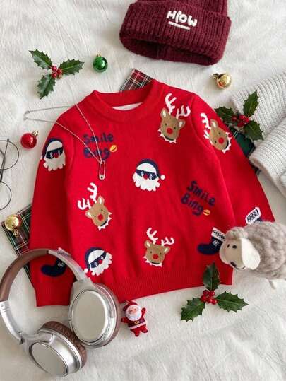 Hadiah Natal untuk Anak Laki-Laki: Sweater Rajut Motif Rusa Natal, Cocok untuk Pesta Natal, Musim Semi, Musim Gugur, dan Musim Dingin