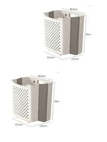 Foldable Wall Mounted Laundry Basket, Large Capacity White Hanging Dirty Clothes Hamper, Space-Saving Storage Bin For Bathroom Bedroom,Laundry Rooms. PP Hanging Storage Bin,Easy To Clean,Lightweight,Sturdy And Durable, - View 15