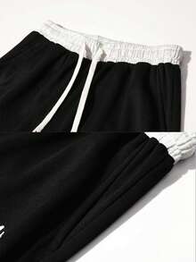 Women's Spring/Autumn Soft Comfortable Breathable Casual Street Style Running Fitness Straight Leg Sweatpants Joggers - Black - View 6
