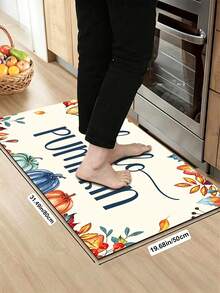 1/2pcs Thanksgiving Multi-Color Pumpkin Pattern Kitchen Decor Rug, Autumn Kitchen Carpet And Mat, Non-Slip Washable Absorbent Kitchen Accessories Decorative Mat, Thanksgiving Holiday Gift! - Multicolor - View 17