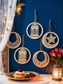 5pcs/Set Arabic Themed Hanging Pendant, Home Decoration Pendant, Holiday Party Background Decoration, Suitable For Porch, Bedroom, Wall, Holiday Party Decoration, Gift - Style F - View 6