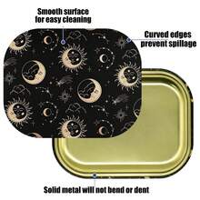 Magnetic Lid Rolling Tray Set. Portable Smoking Accessories Starter Kit. Comes With 18*14cm Metal Tray And Magnetic Lid, 4-Layer Metal Grinder And Ashtray, Beautiful Pattern Matching, 3 Combinations Available. Perfect Starter Gift For Smokers. Perfect Gift For Hand-Rolled Cigarettes. - Multicolor - View 5