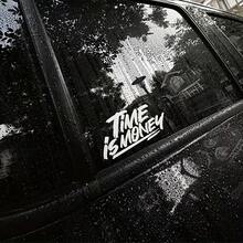 Stiker Mobil Vinyl Grafiti "WAKTU ADALAH UANG", Stiker Perekat Tahan Air, Cocok untuk Kaca Mobil, Sisi Bodi, Truk, SUV - waktu adalah uang - View 1