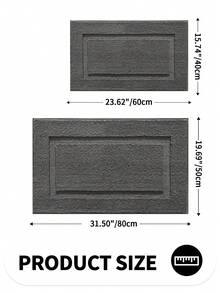 DAJIANG 1pc Bathroom Floor Mat Carpet, Flocked Soft Gray Comfortable Foot Feel, Minimalist Anti-Slip, Suitable For Kitchen, Outdoor, Indoor, Hallway, Bedroom, Living Room, Bedside, Machine Washable Easy To Clean, Bedroom Bathroom Decor Carpet - Dark Grey - View 3