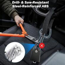 Car Steering Wheel Lock, Reinforced Braided Steel Cable Anti-Theft Lock, Easy To Operate Without Batteries, Comes With Two Keys, Suitable For Various Vehicle Models, Vehicle Safety Protection Product - Black - View 5