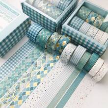 Hot Stamping Combination Washi Tape Creative Plaid Washi Tape DIY Decorative Washi Tape 10 Rolls/Box Single Box Shipping - A - View 7