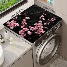 1pc Pink Cherry Blossom Black Marble Pattern Diatomaceous Earth Kitchen Drain Mat, Absorbent Quick-Drying Non-Slip Coffee Machine Mat, Suitable For Kitchen Countertop, Dining Table And Home Decor - Multicolor - View 14