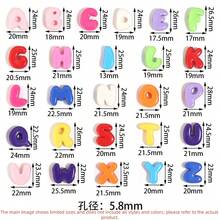 30pcs/Pack Acrylic Q-Version Large Hole English Letter Beads, Random Mixed Letters And Colors, Handmade DIY Bracelet Necklace Pendant Accessories - Letter Beads - View 5