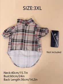 Kemeja Hewan Peliharaan Gaya Inggris Kotak-kotak Slim Fit Bahan Polyester, Cocok untuk Kucing dan Anjing Kecil hingga Sedang, Atasan Kasual Musim Panas, Tidak Cocok untuk Anjing Besar, Ukurannya Kecil, Disarankan Membeli 1-2 Ukuran Lebih Besar dari Biasanya - MultiWarna - View 10